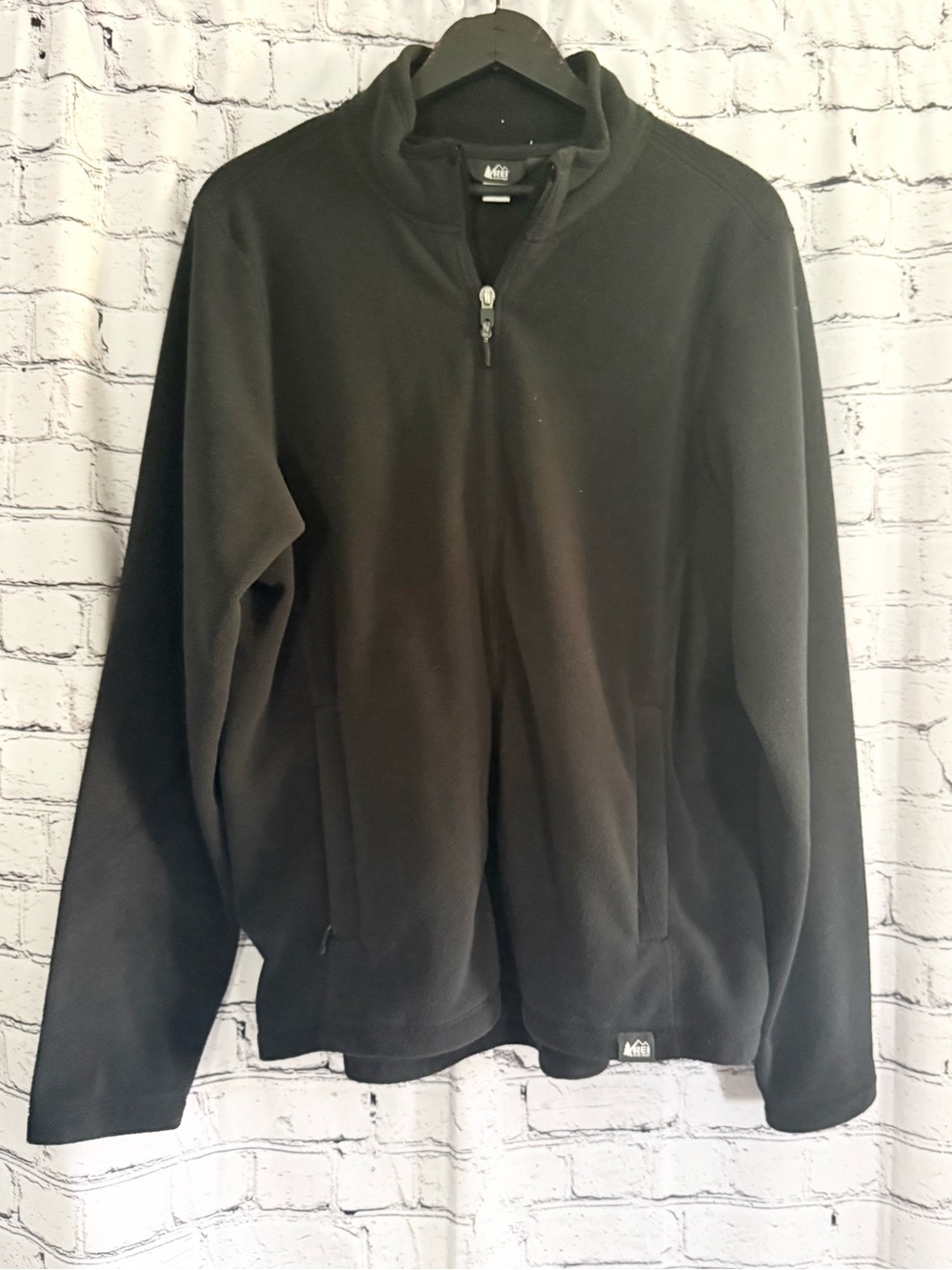 REI Men's Black Quarter-Zip Fleece Pullover. Size XL